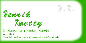 henrik kmetty business card